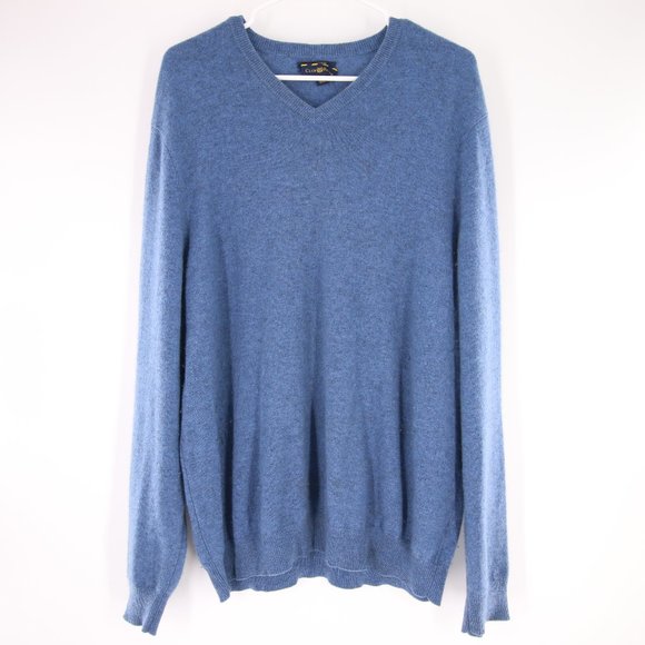 Club Room Other - Club Room Cashmere V Neck Blue Sweater XL